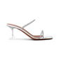 Gilda Metallic Crystal Sandals 70mm - Clear