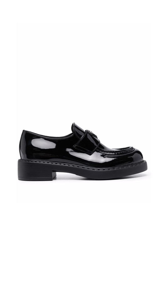Chocolate Patent Leather Loafers - Black