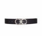 Reversible And Adjustable Gancini Belt - Black \ Navy