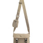 Re-Nylon and Saffiano Leather Shoulder Bag - Beige