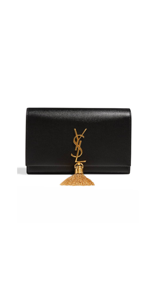 Kate Leather Wallet on a Chain - Black.
