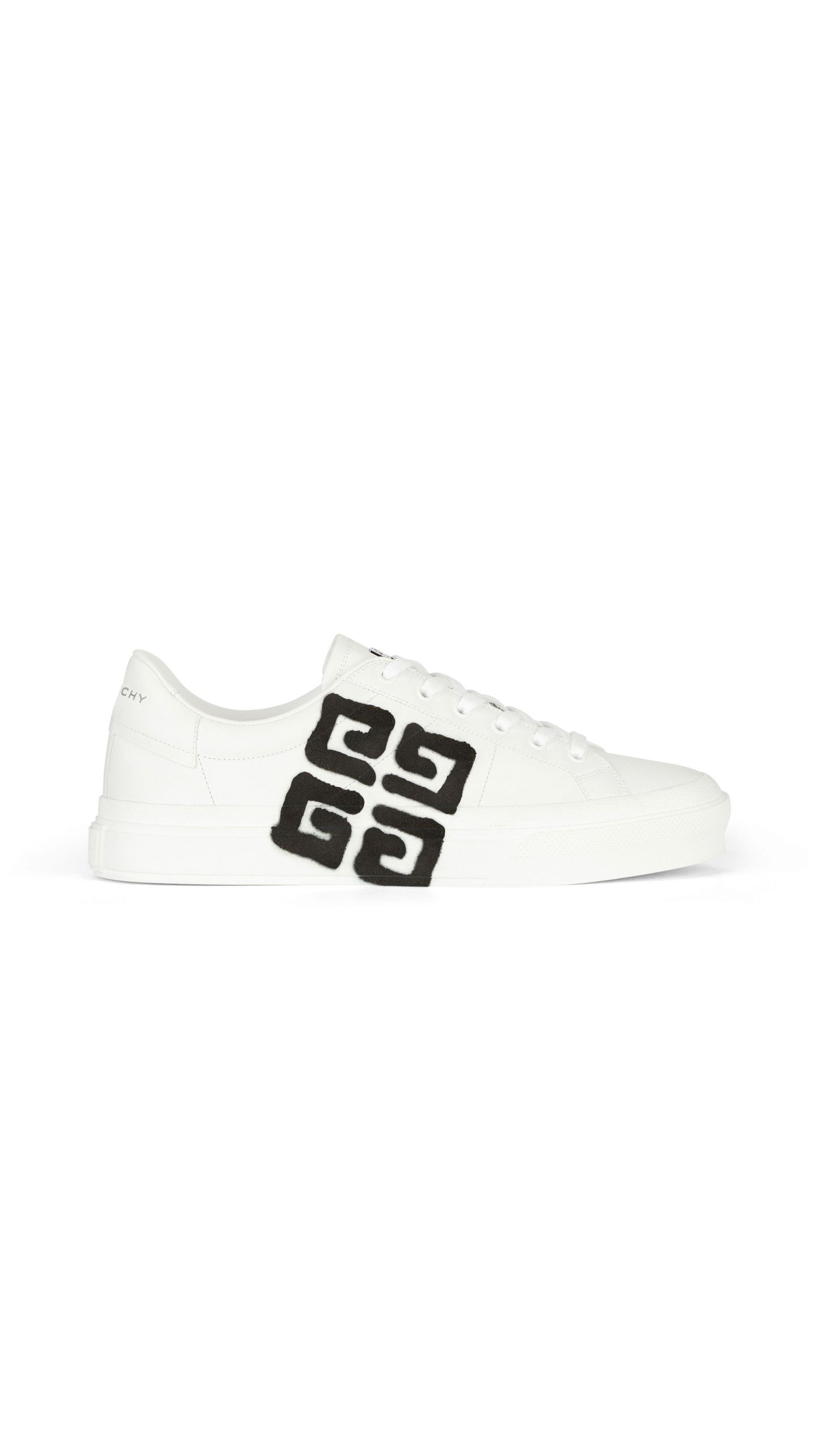 Sneakers City Sport in Leather With Tag Effect 4g Print - White / Black
