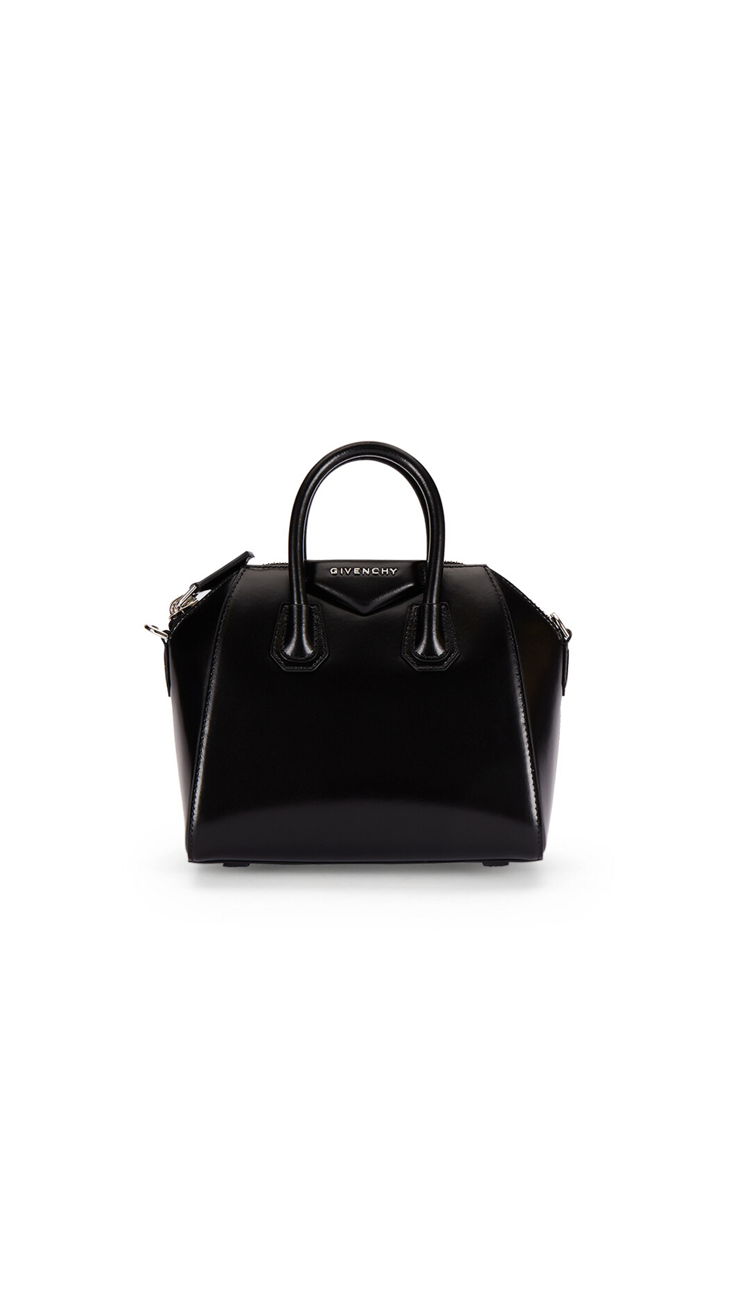 Mini Antigona Bag in Box Leather - Black