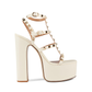 Rockstud Caged Platform Sandals 155mm - Ivory