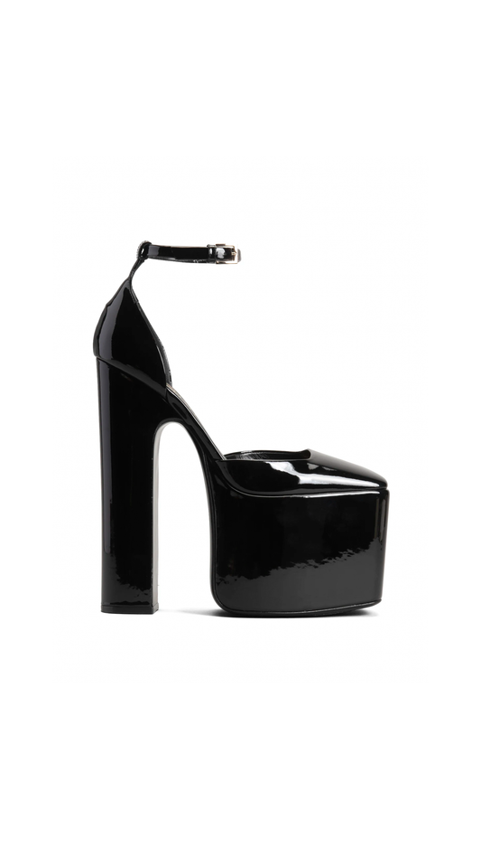 Valentino Garavani Discobox Patent Leather Platform Pump 180mm - Black