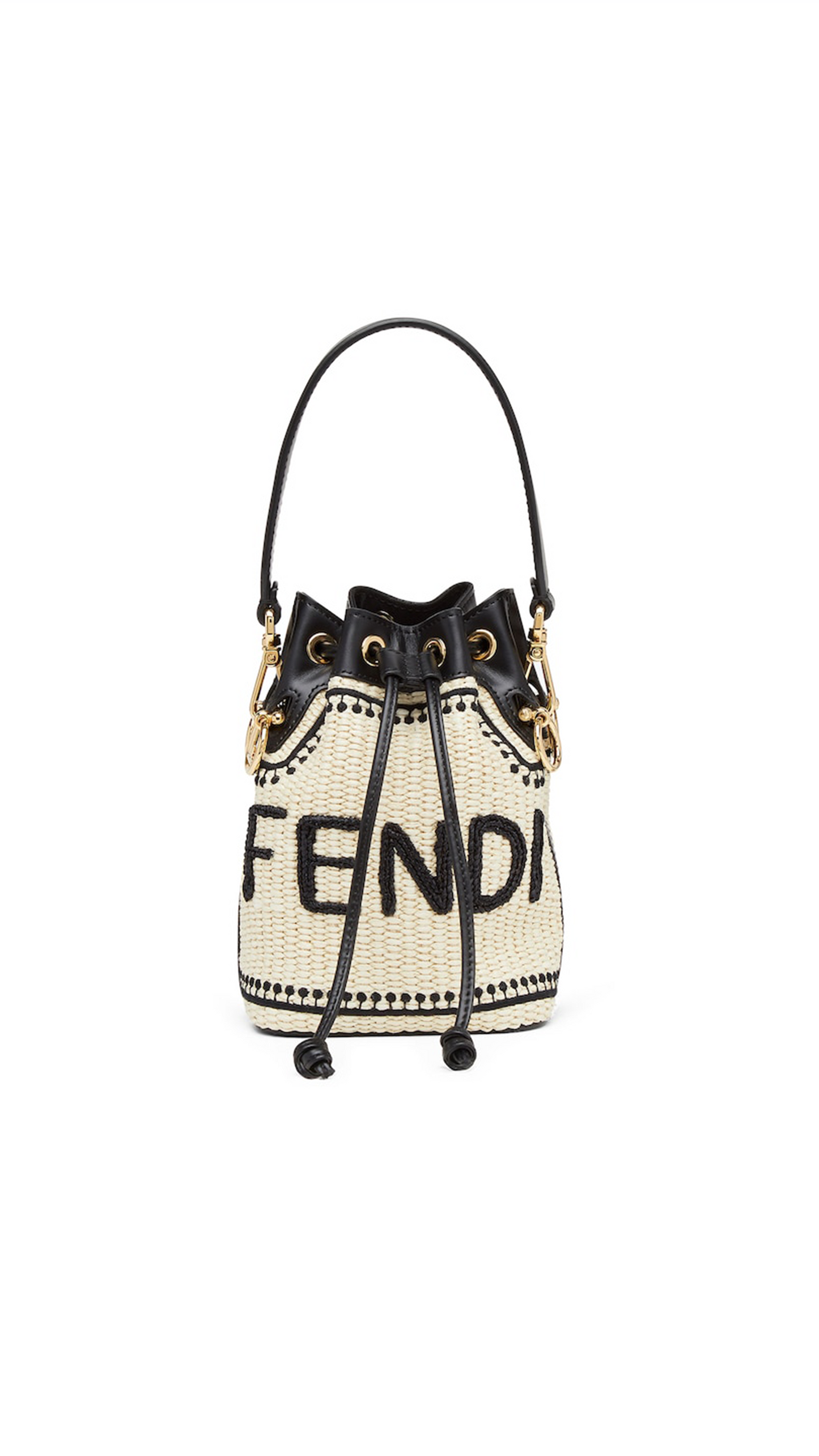 Mon Tresor Straw Mini Bag - Black / Natural