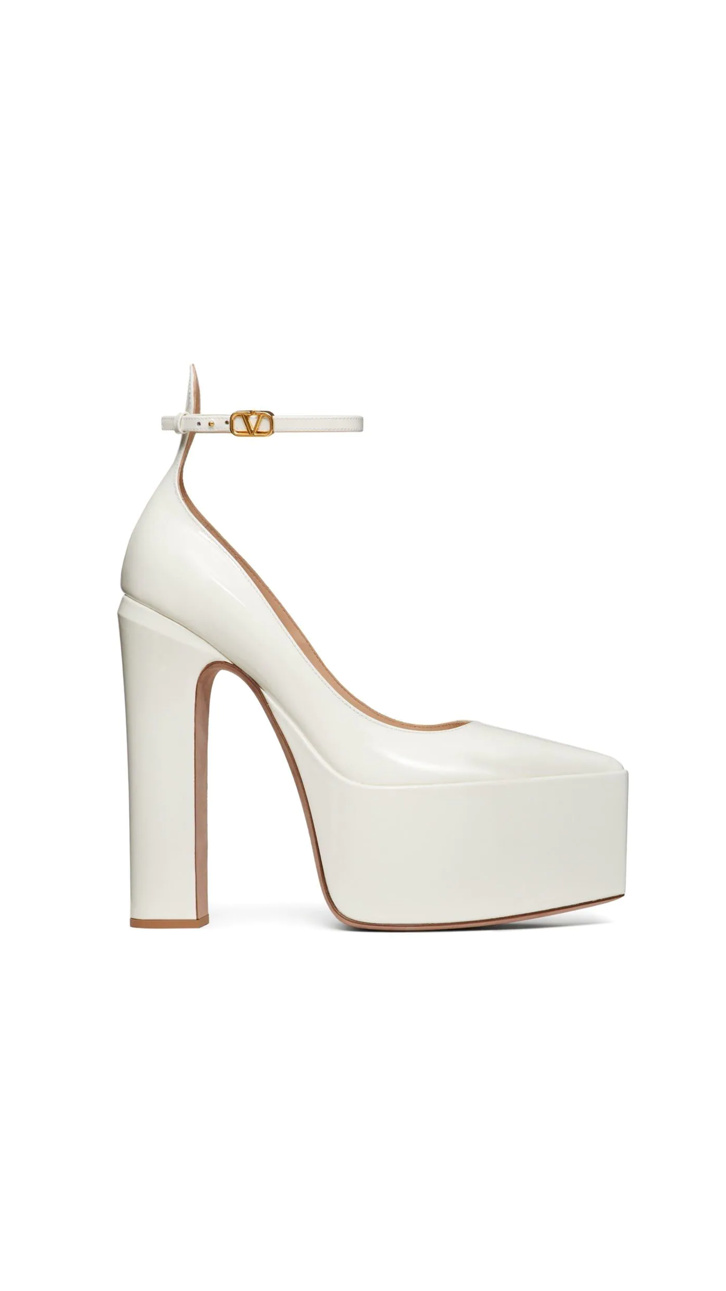 Valentino Garavani Tan-go Platform Pump in Patent Leather 165mm - Ivory