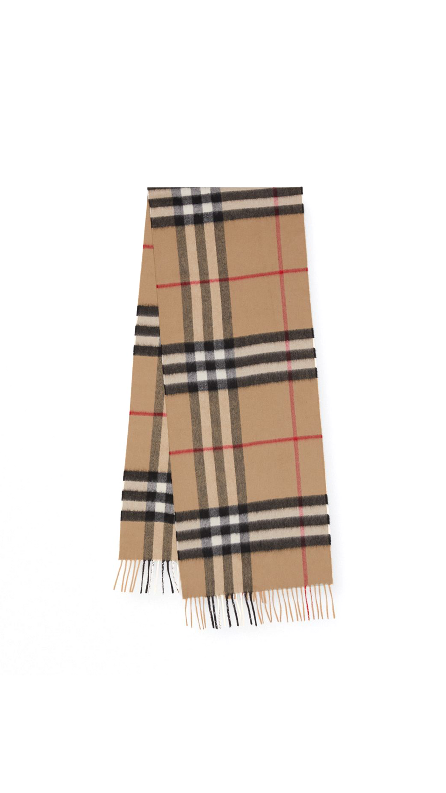 The Classic Check Cashmere Scarf - Archive Beige