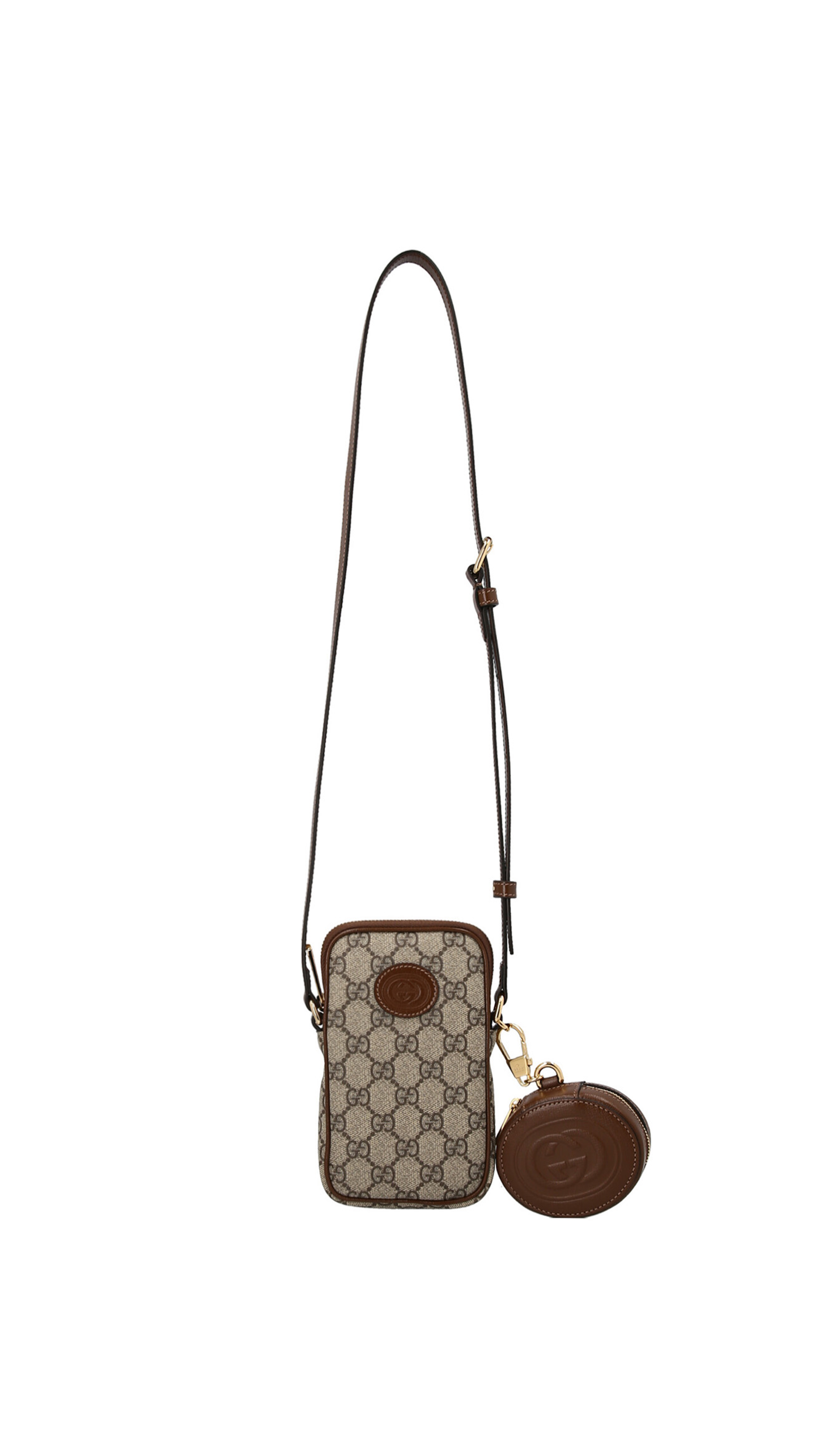 Mini Pouch With Coin Purse - Brown