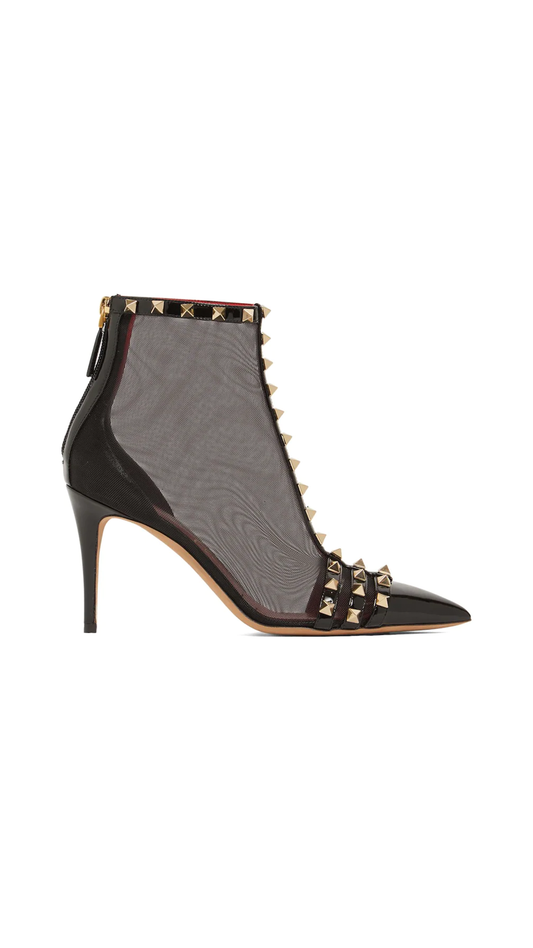 Rockstud Mesh Booties 90mm - Black