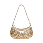 Le Cagole Mini Purse With Chain Metallized With Rhinestones - Golden