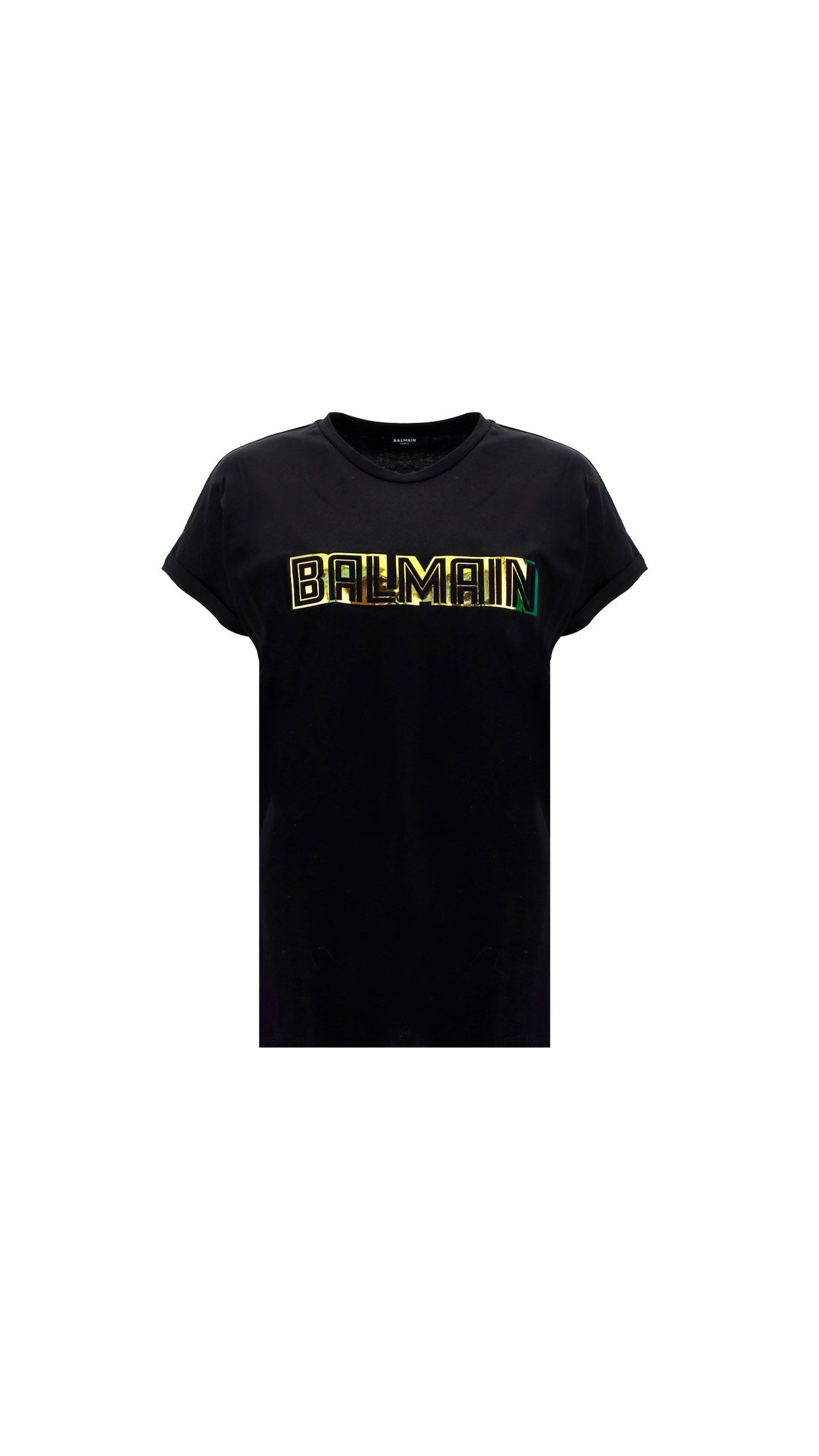 Balmain T-Shirt Logo Printed - Black.