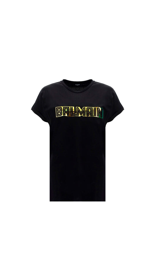 Balmain T-Shirt Logo Printed - Black.