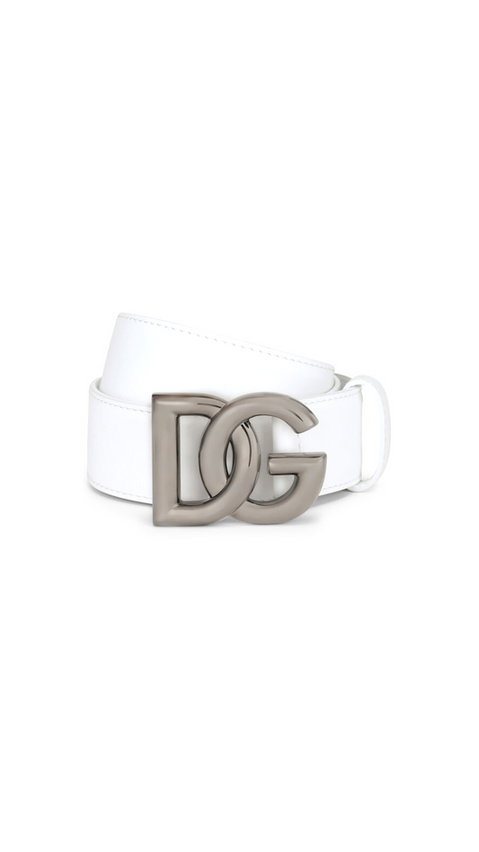 Belt with DG logo buckle - White