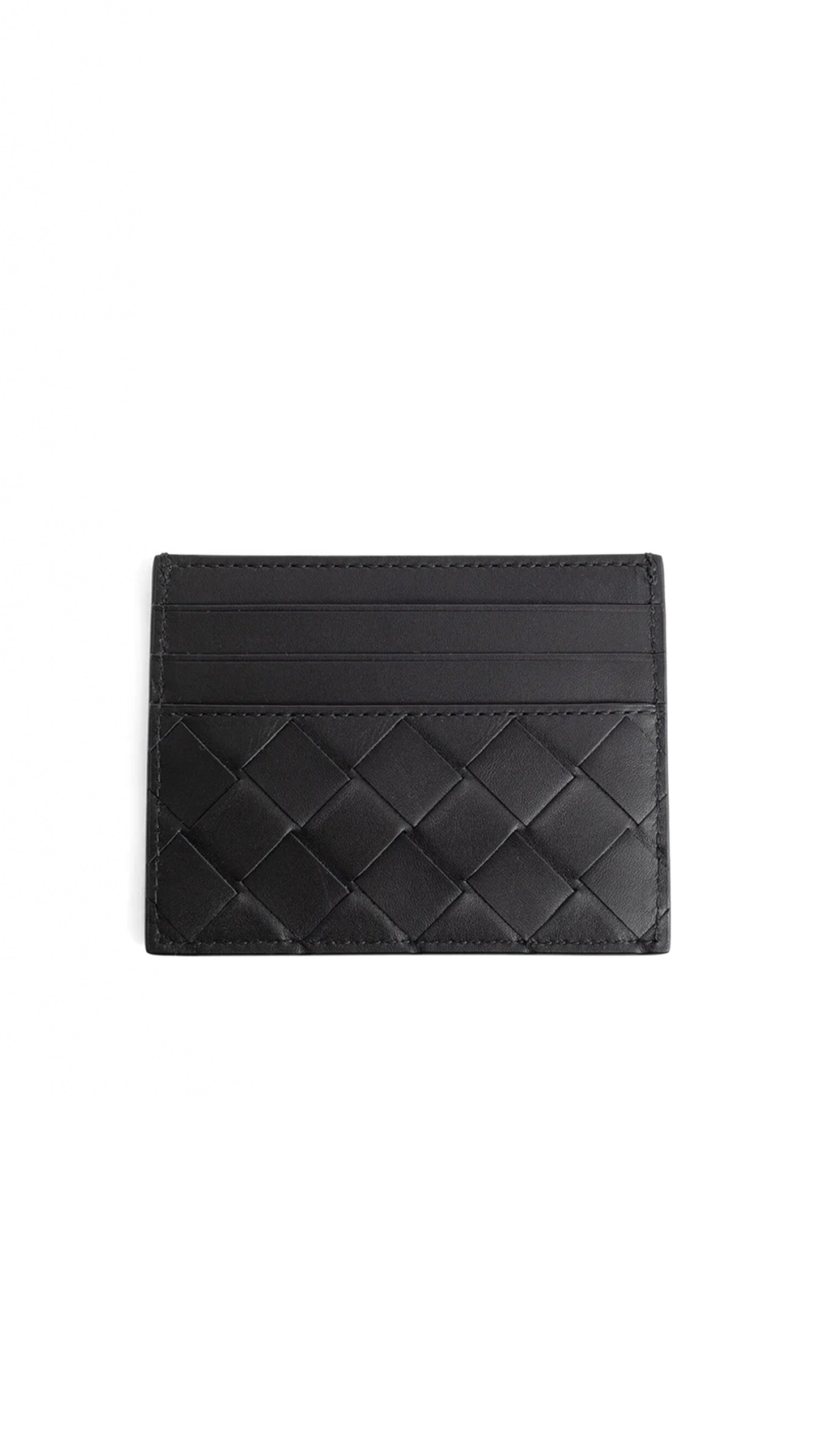 Intrecciato Credit Card Case - Black