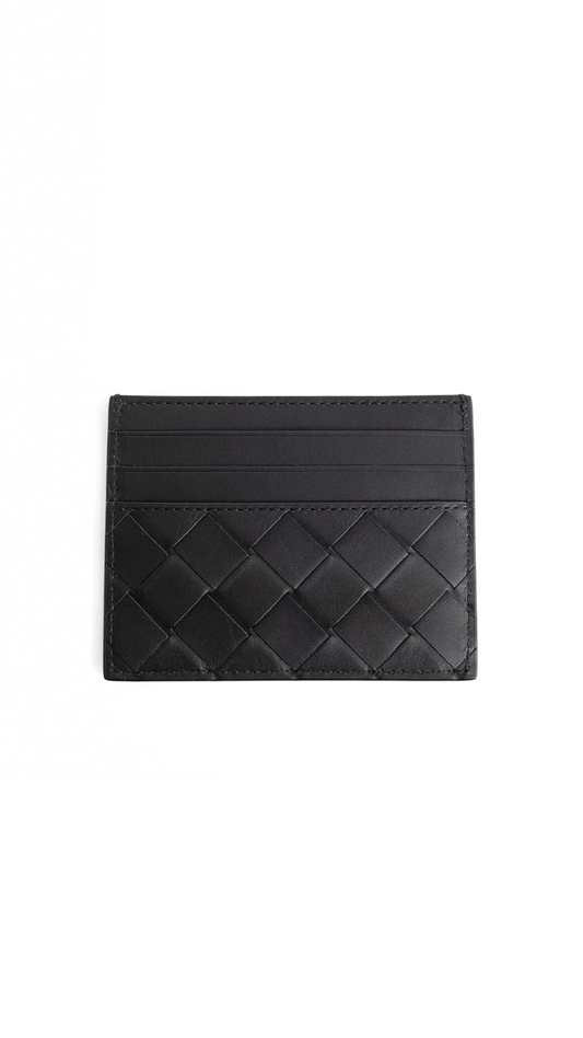 Intrecciato Credit Card Case - Black