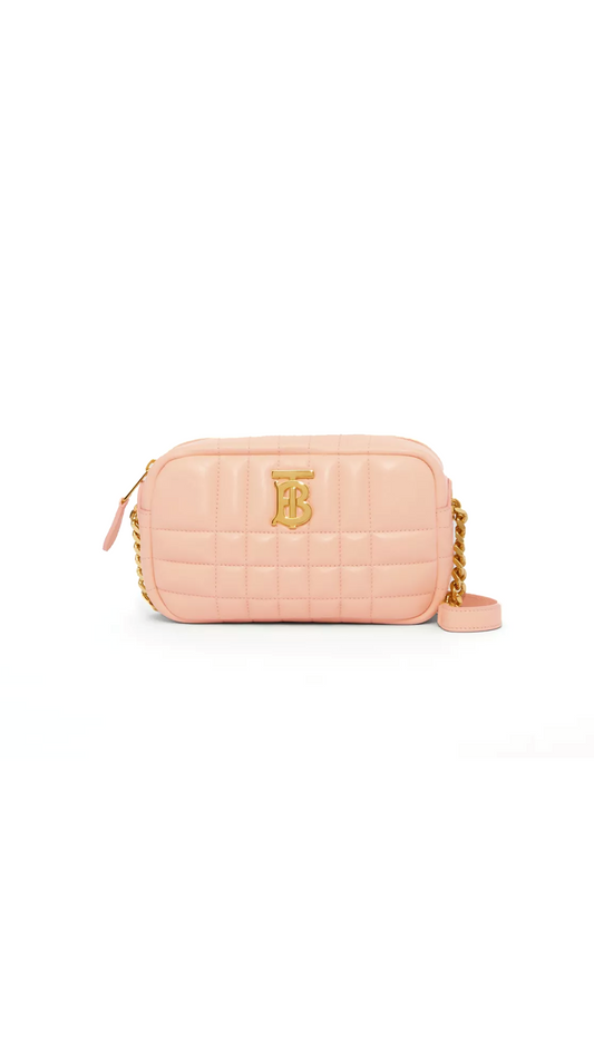 Mini Quilted Lambskin Lola Camera Bag - Peach Pink