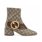 Gucci Blondie Ankle Boot - Beige/Ebony/Brown.