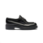 Brushed Leather Loafers - Black