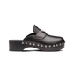 Studded Leather Clogs - Black