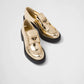 Metallic Leather Loafers - Platinum