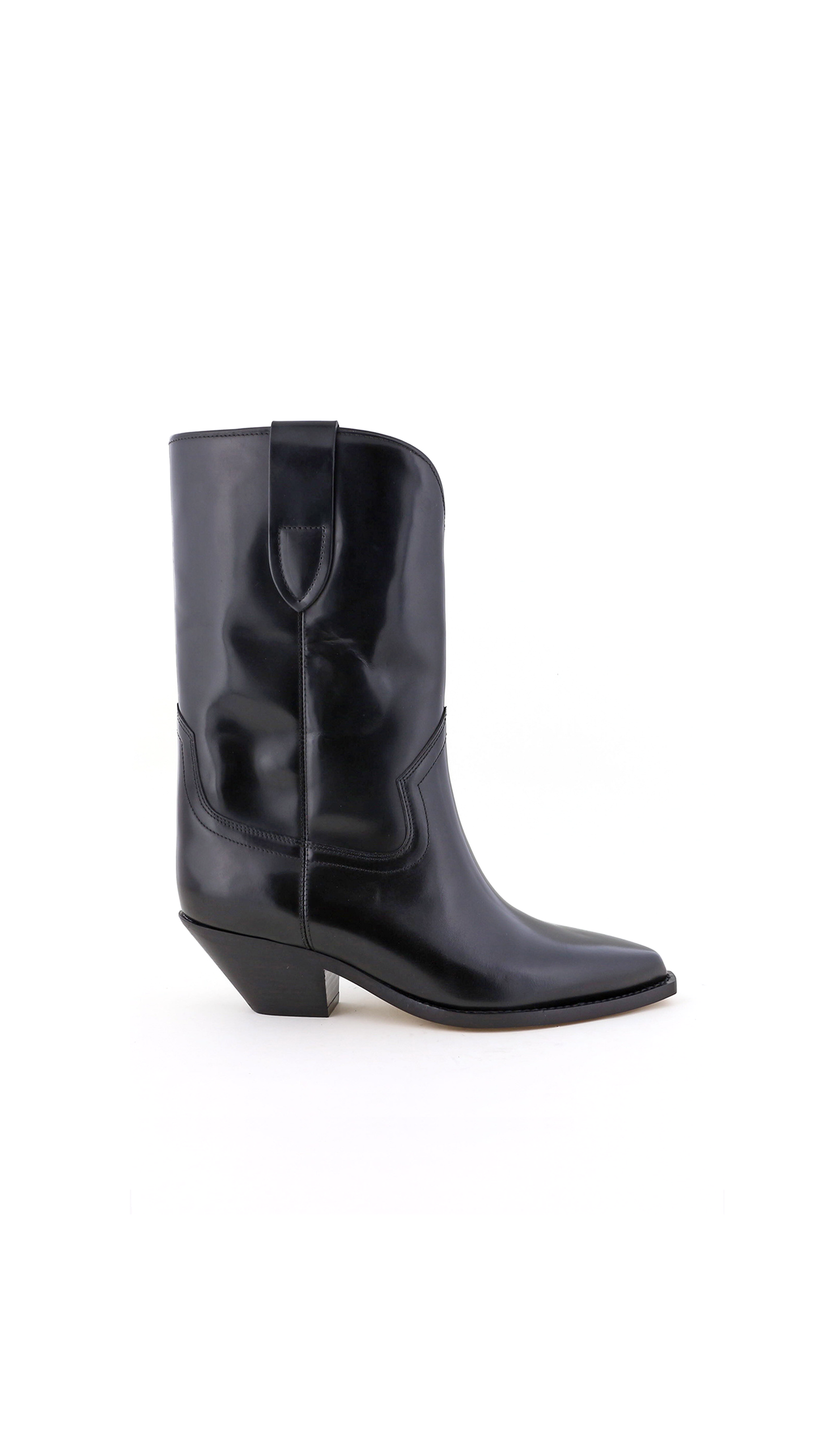 Dahope Leather Western Boots - Black