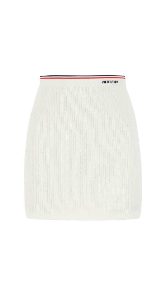Viscose Mini-skirt - White