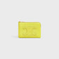 Coin & Card Pouch In Smooth Calfskin - Yellow
