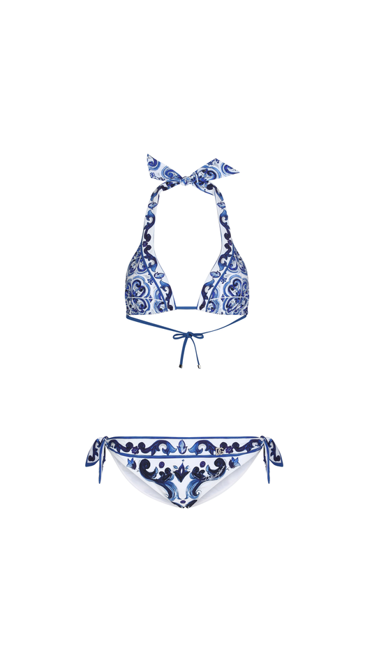 Padded Triangle Bikini - Majolica
