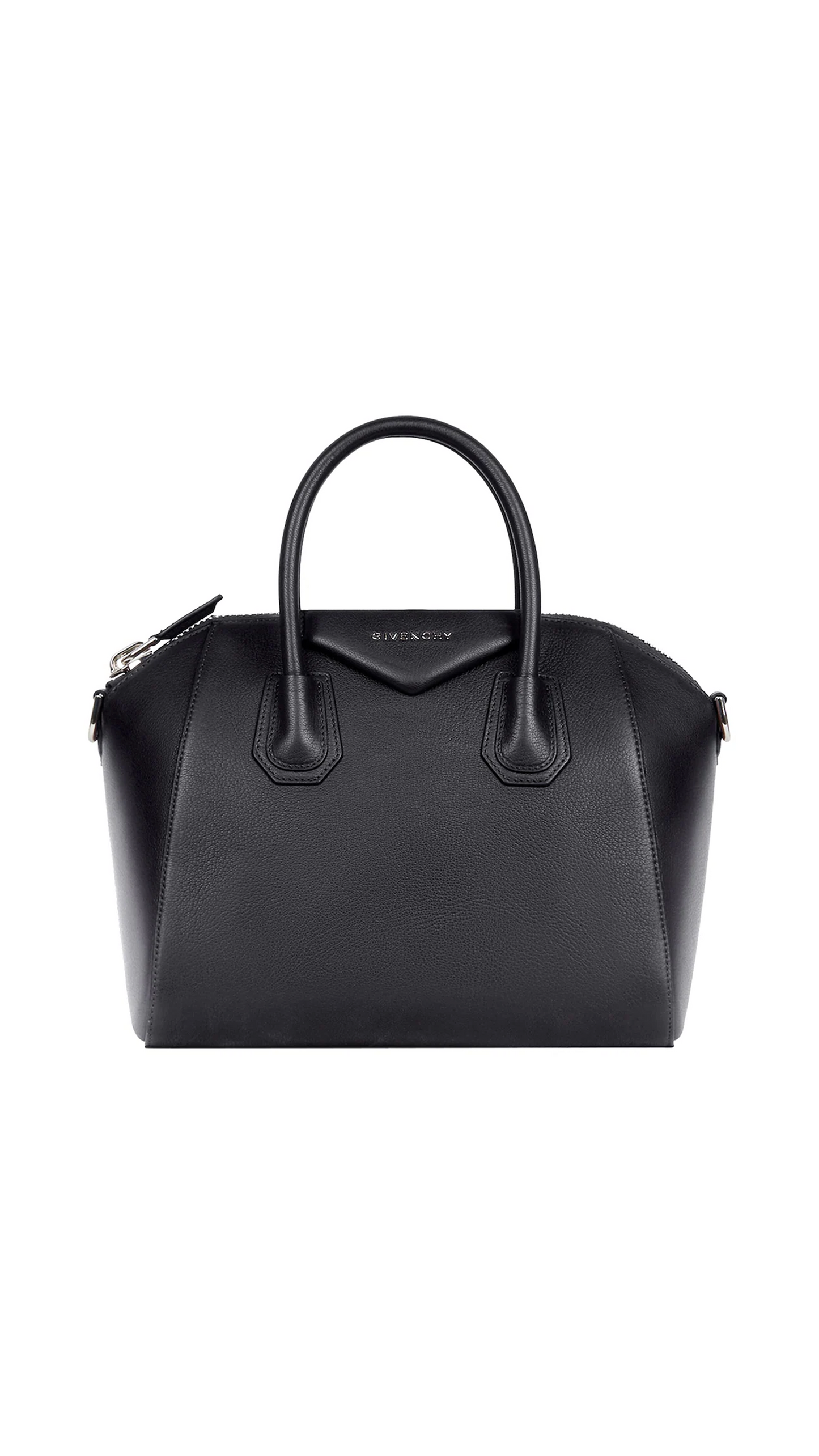 Small Antigona Bag in Grained Leather - Black