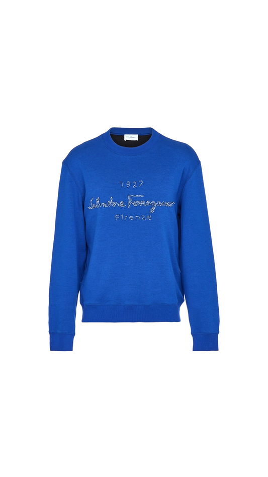 Embroidered Sweatshirt - Golfo Blue