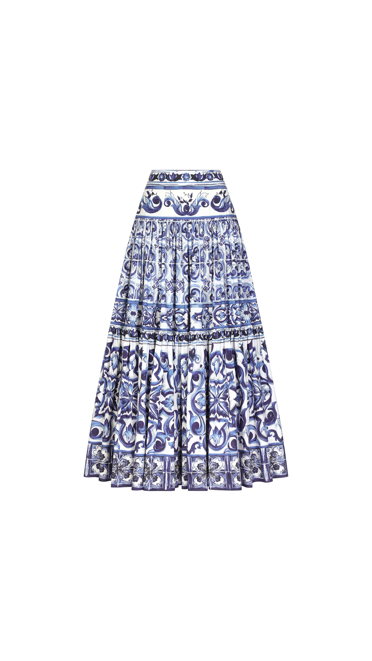 Long Poplin Skirt - Majolica
