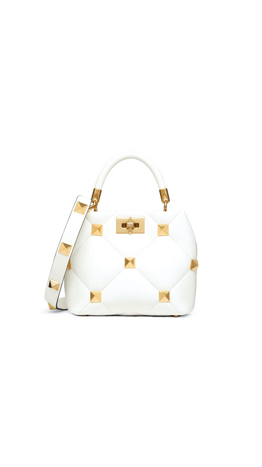 Small Roman Stud The Handle Bag - Ivory