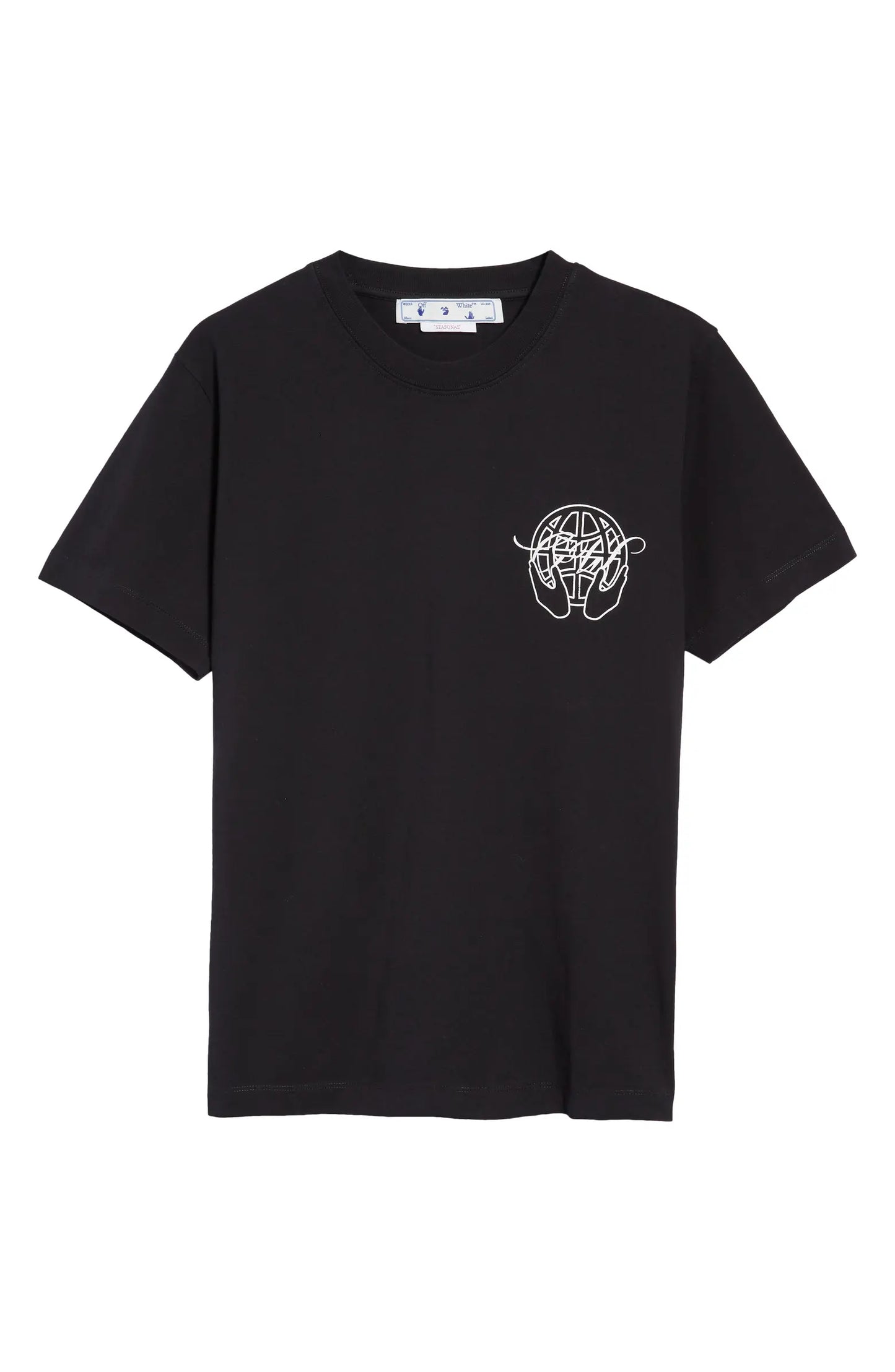 Hand Arrow Slim Fit Cotton Graphic Tee - Black/White