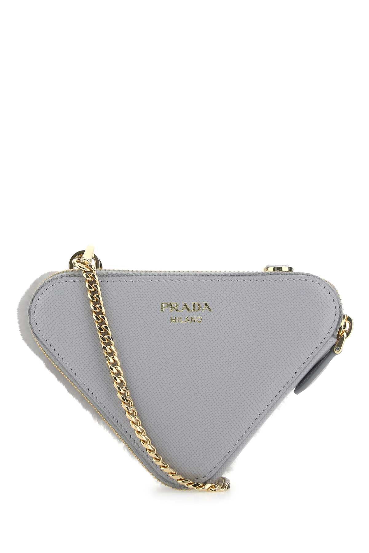 Shearling and Saffiano Leather Mini-pouch - Grey