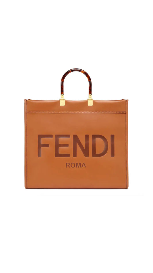 Large Sunshine Leather Shopper - Brown