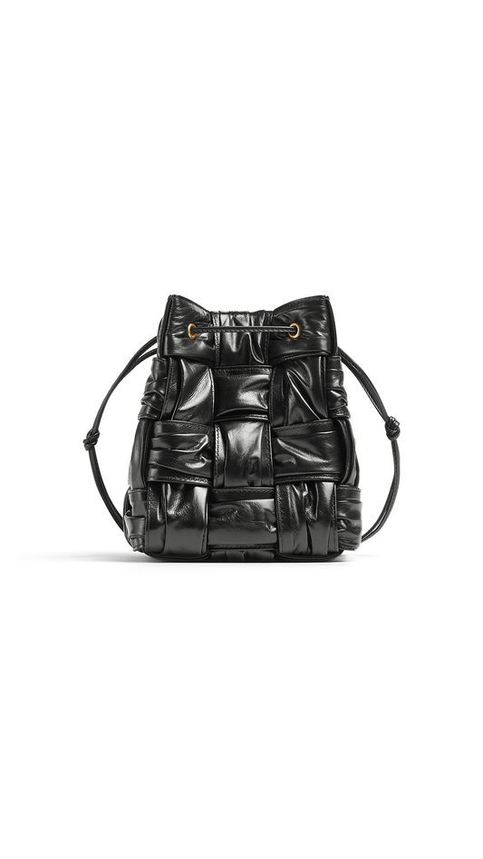 Small Cassette Bucket Bag - Black