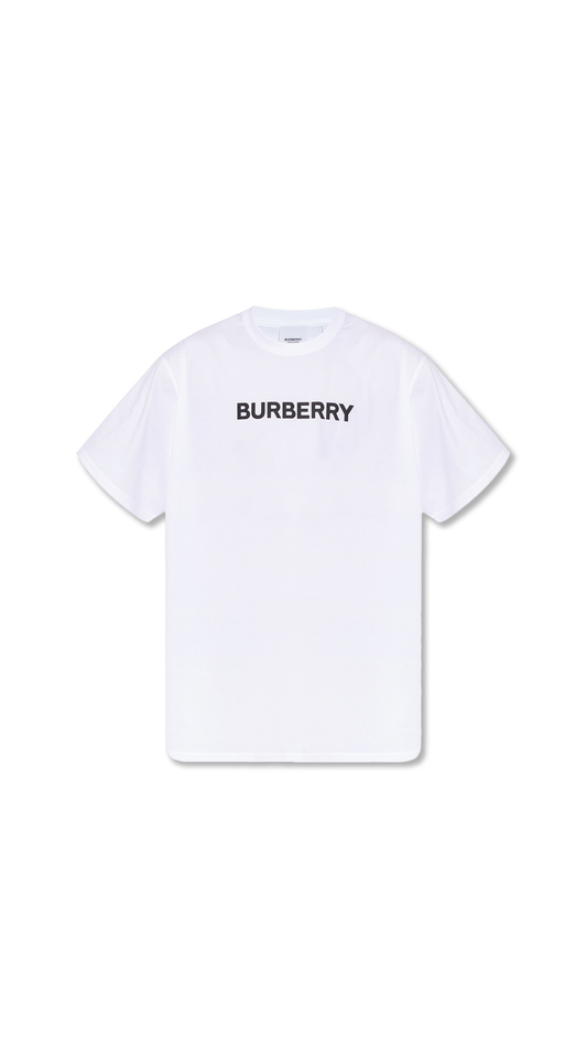 Logo Print Cotton Oversized T-shirt - White
