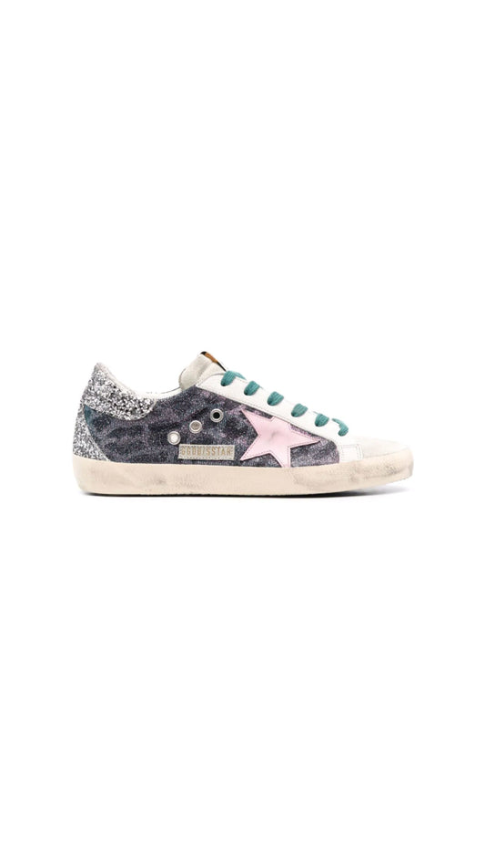 Super-Star Leopard-Print Glitter Sneakers.