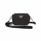 Saffiano Leather Mini Pouch - Black