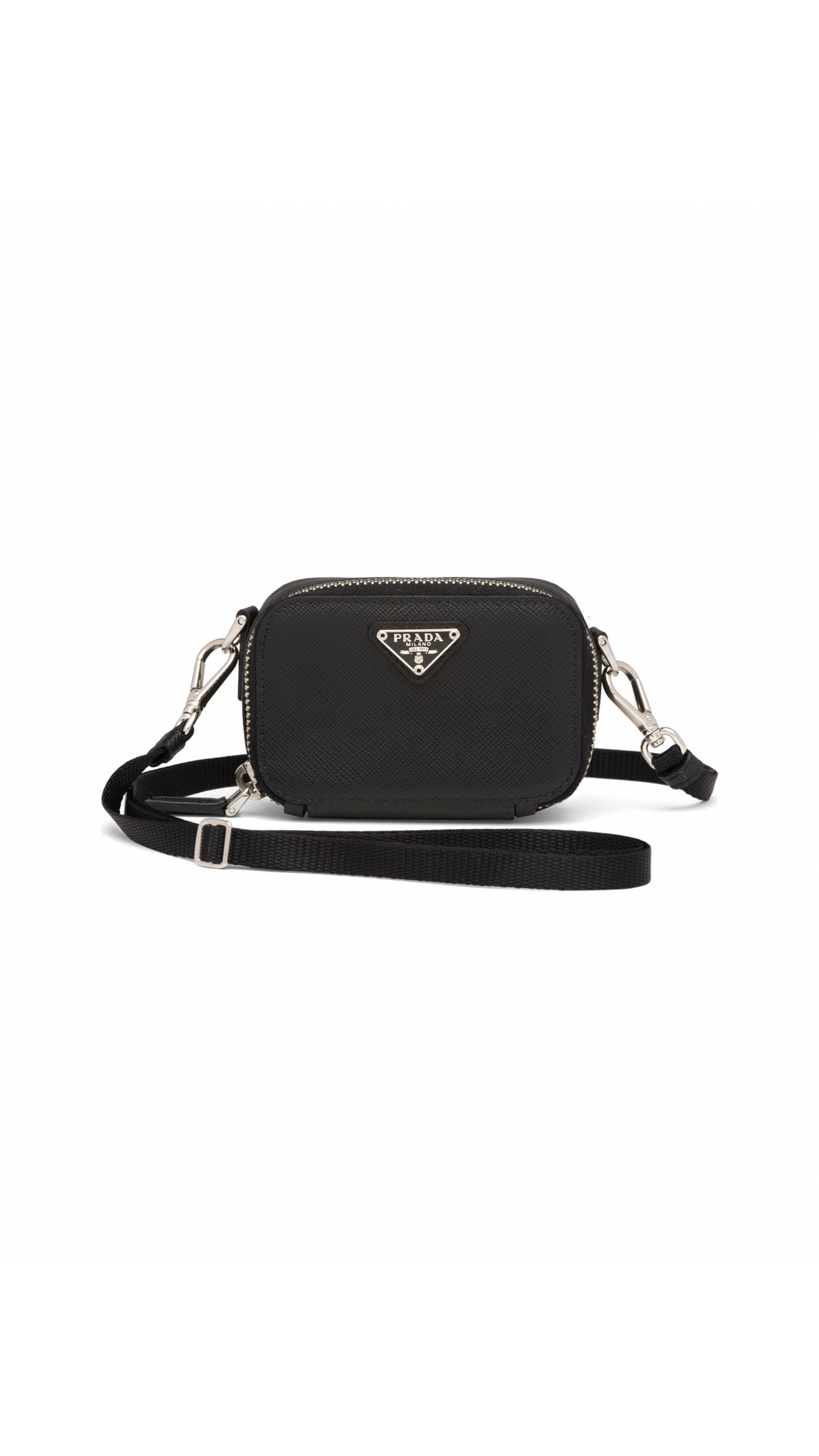 Saffiano Leather Mini Pouch - Black