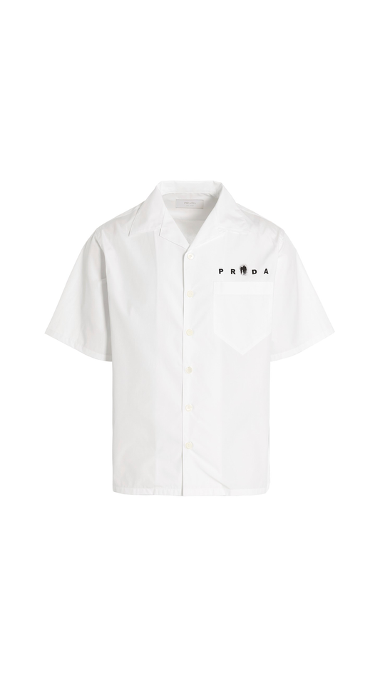 Short-sleeved Cotton Shirt - White