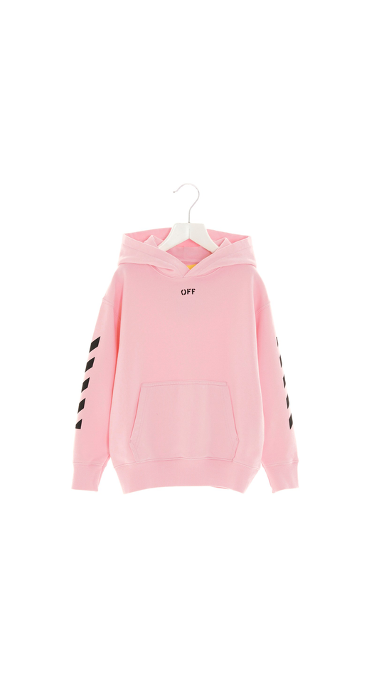 Kids Cotton Crewneck Hoodie - Pink