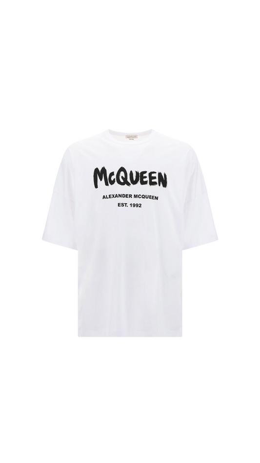 Men's McQueen Graffiti T-shirt - Black / White