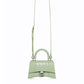 Hourglass XS Handbag In Shiny Crocodile Embossed Calfskin - Light Green
