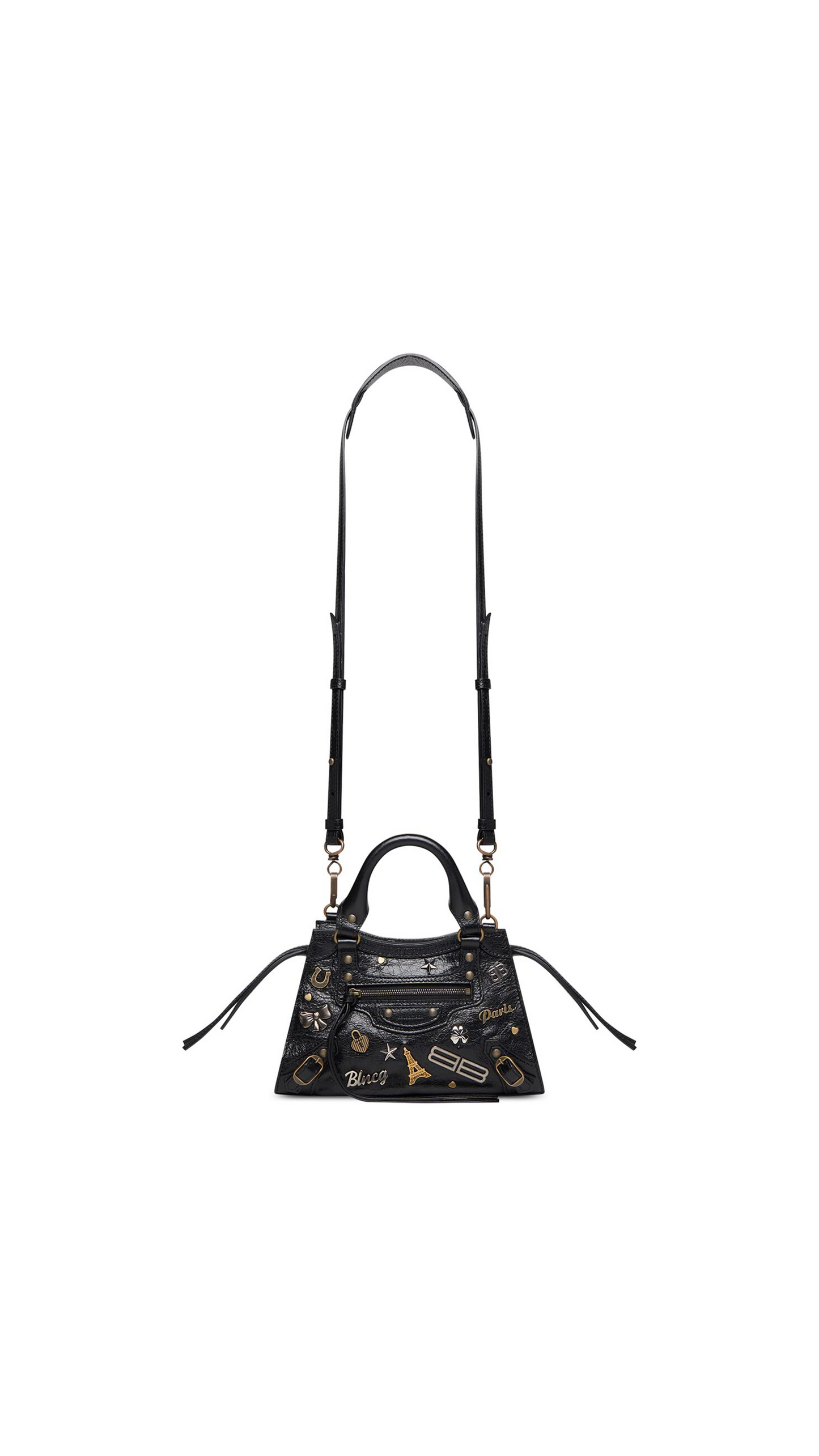 Neo Classic Mini Handbag with Pins - Black