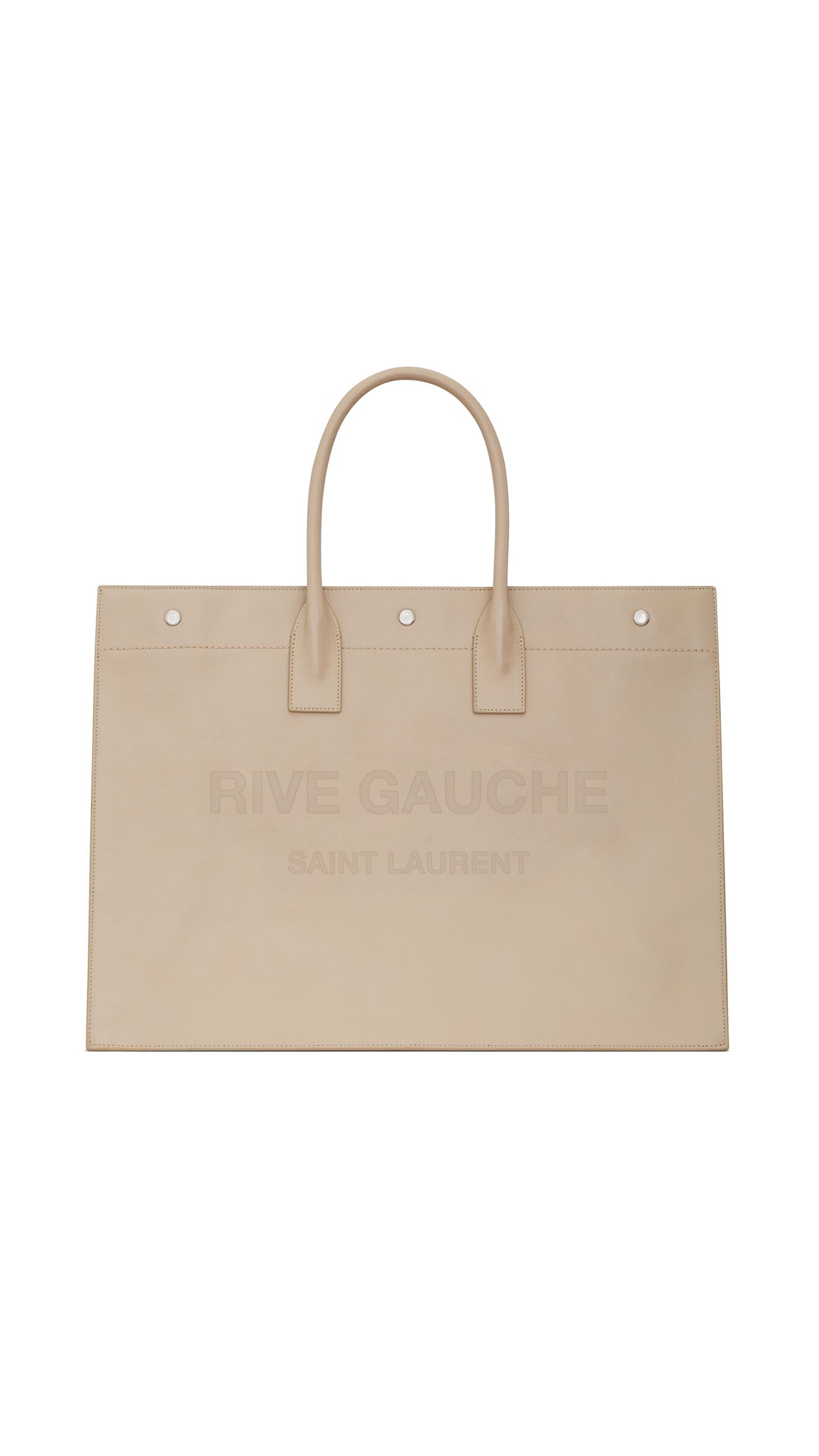 Rive Gauche Large Tote Bag in Smooth Leather - Beige
