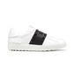 Rockstud Untitled Sneakers in Calfskin Leather with Tonal Stude - White/Black