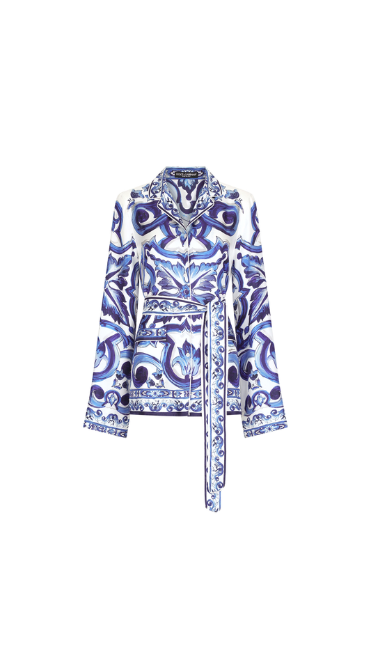 Twill Pajama Shirt - Majolica