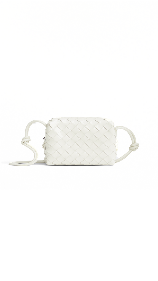 Patent Loop Mini Crossbody Bag - White